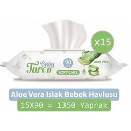 Baby Turco 15x90'lı Softcare Aloe Vera Islak Bebek Havlusu