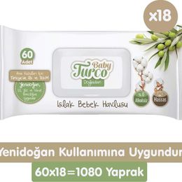 Baby Turco 18x60'lı Doğadan Yenidoğan Islak Havlu Mendil