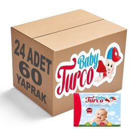 Baby Turco 24x60'lı Doğadan Yenidoğan Islak Bebek Havlusu