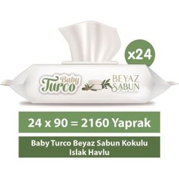 Baby Turco 24x90'lı Beyaz Sabun Kokulu Islak Havlu