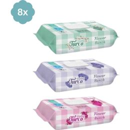 Baby Turco 24x90'lı Çiçek Demeti Karma Islak Bebek Havlusu