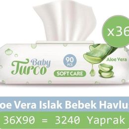 Baby Turco 36x90'lı Softcare Aloe Vera Islak Bebek Havlusu