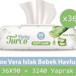 Baby Turco 36x90'lı Softcare Aloe Vera Islak Bebek Havlusu
