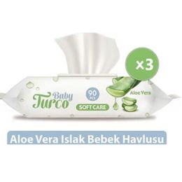 Baby Turco 3x90'lı Aloe Vera Kapaklı Islak Mendil