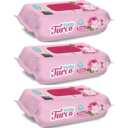 Baby Turco 3x90'lı Gül Kokulu Islak Havlu