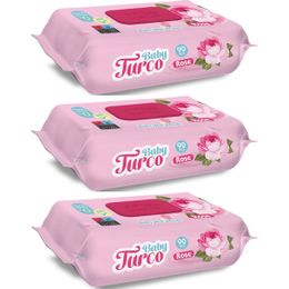 Baby Turco 3x90'lı Gül Kokulu Islak Havlu