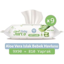 Baby Turco 9x90'lı Softcare Aloe Vera Islak Bebek Havlusu