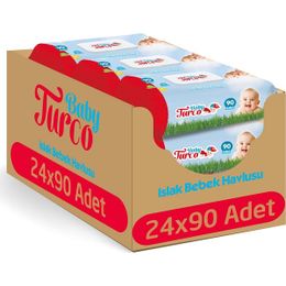 Baby Turco Klasik 24x90 Yaprak Islak Havlu Mendil