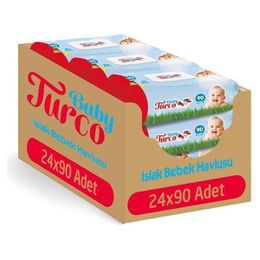 Baby Turco Klasik 24x90 Yaprak Islak Havlu Mendil
