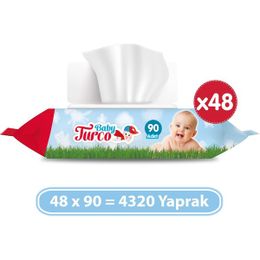 Baby Turco Klasik 48x90 Yaprak Islak Havlu Mendil