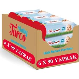Baby Turco Klasik 6x90 Yaprak Islak Havlu Mendil