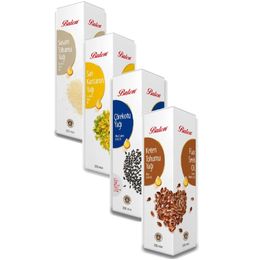 Balen 4x250 ml Çörekotu + Susam + Keten Tohumu + Sarı Kantaron Bitkisel Yağ Seti