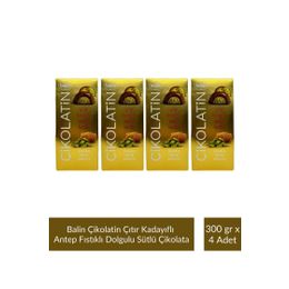 Balin 4x300 gr Çikolatin Çıtır Kadayıflı Antep Fıstıklı Dolgulu Sütlü Çikolata
