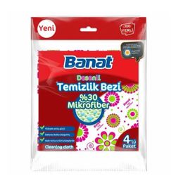 Banat Deseni Ala 4'lü Temizlik Bezi
