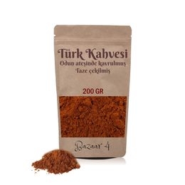 Bazaar 4 Odun Ateşinde Kavrulmuş Taze Çekilmiş 200 gr Türk Kahvesi
