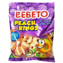 Bebeto 80 gr Peach Rings Jelibon