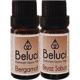 Beluci 2x10 ml Bergamot + Beyaz Sabun Uçucu Aromaterapi Buhurdanlık Yağı Oda Kokusu