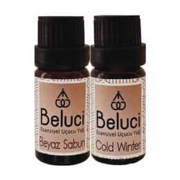 Beluci 2x10 ml Beyaz Sabun + Cold Winter Uçucu Aromaterapi Buhurdanlık Yağı Oda Kokusu