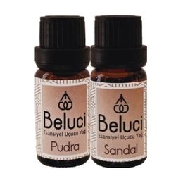 Beluci 2x10 ml Pudra + Sandal Ağacı Uçucu Aromaterapi Buhurdanlık Yağı Oda Kokusu