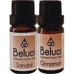 Beluci 2x10 ml Sandal Ağacı + Tarçın Uçucu Aromaterapi Buhurdanlık Yağı Oda Kokusu