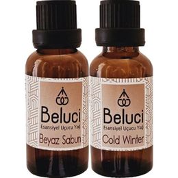 Beluci 2x30 ml Beyaz Sabun + Cold Winter Uçucu Aromaterapi Buhurdanlık Yağı Oda Kokusu
