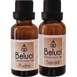 Beluci 2x30 ml Pudra + Sandal Ağacı Uçucu Aromaterapi Buhurdanlık Yağı Oda Kokusu