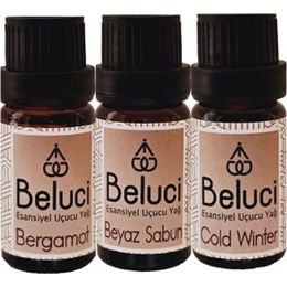 Beluci 3x10 ml Bergamot + Beyaz Sabun + Cold Winter Uçucu Aromaterapi Buhurdanlık Yağı Oda Kokusu