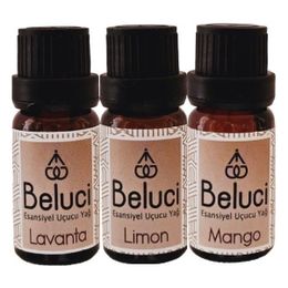 Beluci 3x10 ml Lavanta + Limon + Mango Uçucu Aromaterapi Buhurdanlık Yağı Oda Kokusu