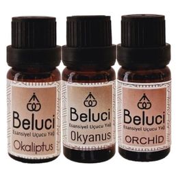 Beluci 3x10 ml Okaliptus + Okyanus + Orkide Uçucu Aromaterapi Buhurdanlık Yağı Oda Kokusu