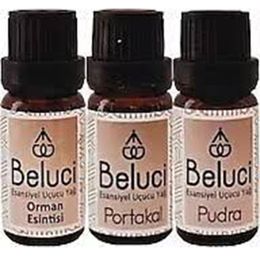 Beluci 3x10 ml Orman Esintisi + Portakal + Pudra Uçucu Aromaterapi Buhurdanlık Yağı Oda Kokusu
