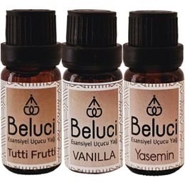 Beluci 3x10 ml Tutti Furutti + Vanilya + Yasemin Uçucu Aromaterapi Buhurdanlık Yağı Oda Kokusu
