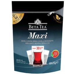 Beta Tea Maxi Bergamot Aromalı Jumbo Demlik Poşet 50'li 25 gr Siyah Çay