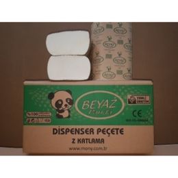 Beyaz Panda 12x200'lü Z Katlama Dispenser Havlu