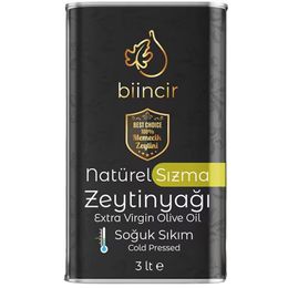 Biincir 3 lt Soğuk Sıkım Natürel Sızma Erken Hasat Zeytinyağı