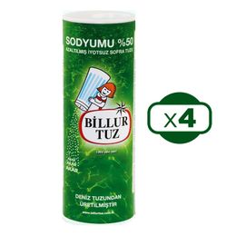 Billur Tuz 4x500 gr Sodyumu Azaltılmış İyotsuz Sofra Tuzu