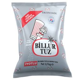 Billur Tuz İşlenmiş İyotlu Sofra Tuzu 1.5 kg
