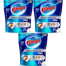 Bingo 150 Adet Limon Kokulu Akıllı Kapsül Pro Bulaşık Makinesi Deterjanı Tableti