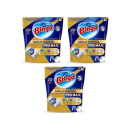 Bingo 3x20'li Akıllı Kapsül Pro Max Bulaşık Makinesi Deterjanı Tableti