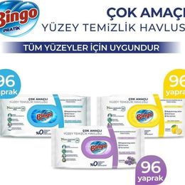 Bingo 3x96'lı Beyaz Sabun + Lavanta + Limon Pratik Yüzey Temizlik Havlusu