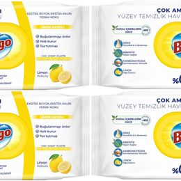 Bingo 4x96'lı Limon Kokulu Yüzey Temizlik Havlusu