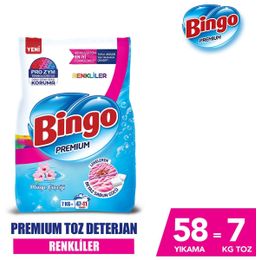 Bingo 7 kg Premium Renkliler Toz Deterjan
