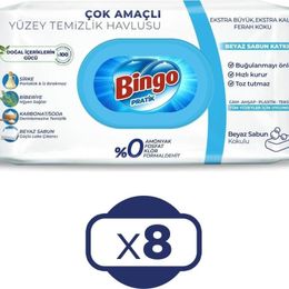 Bingo 8x50'li Beyaz Sabun Yüzey Temizleme Havlusu