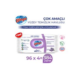 Bingo Clean 4x96 Yaprak Lavanta Kokulu Yüzey Temizlik Havlusu