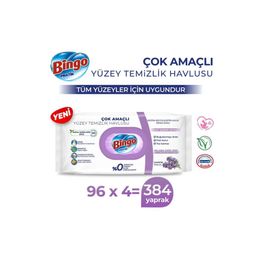 Bingo Clean 4x96 Yaprak Lavanta Kokulu Yüzey Temizlik Havlusu