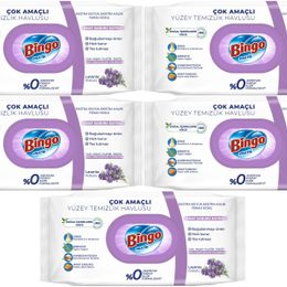 Bingo Clean 5x96 Yaprak Lavanta Kokulu Yüzey Temizlik Havlusu
