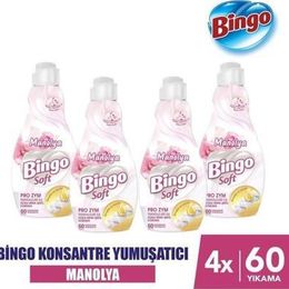 Bingo Konsantre Soft Manolya Bahçesi 4x1440 ml Çamaşır Yumuşatıcısı