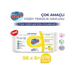 Bingo Limon Kokulu 96x6 Pratik Yüzey Temizlik Havlusu