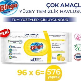 Bingo Limon Kokulu 96x6 Pratik Yüzey Temizlik Havlusu
