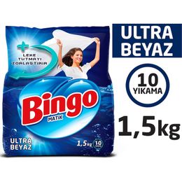 Bingo Matik 10 Yıkama 1500 gr Ultra Beyaz Toz Çamaşır Deterjanı