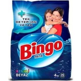 Bingo Matik Renkli Beyaz 4 kg Toz Çamaşır Deterjanı